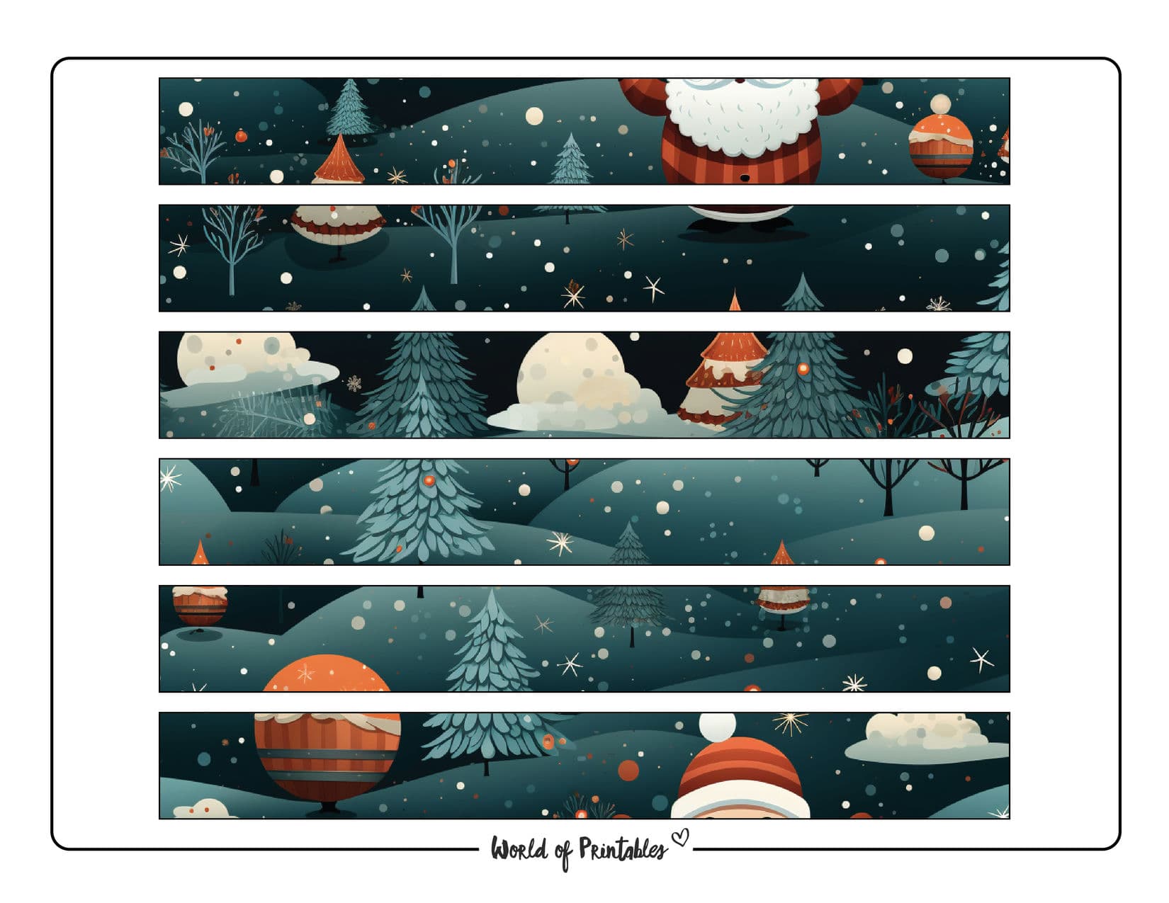 printable christmas paper chain - world of printables
